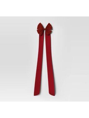 Target 45" Velvet Double Loop Bow Christmas Tree Unlit Topper Red - Wondershop™
